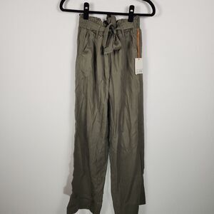 Women's High-Rise Wide Leg Pants Olive Green Lightweight Comfort Knox Rose XS